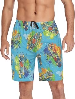 J JOYSAY Skateboard Paint Blue Pattern Pajama Shorts Mens Lounge Sleep Shorts Casual Men Pajama Bottoms