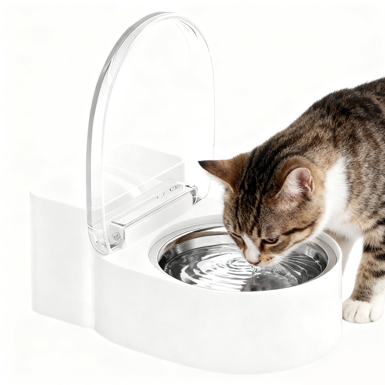 Bebedero para Gatos,Plato Elevado Pequeño con Forma De Inodoro,Flujo Automático Bebedero para - para Mascotas Perros Comida Alimentación Hogar Cocina Salón