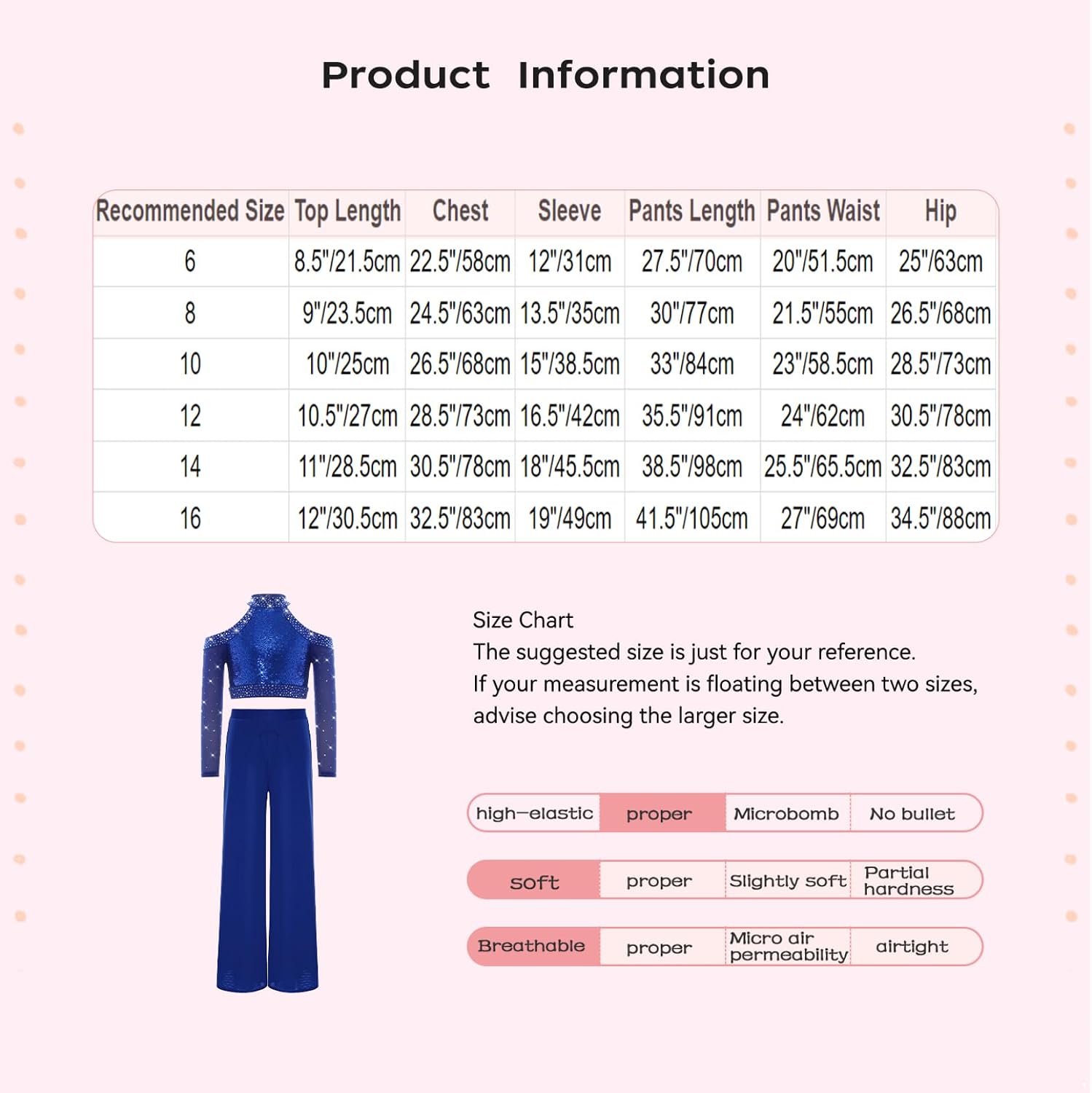 XUNZOO Kids Lyrical Dance Outfits Skating Clothing Sets Shiny