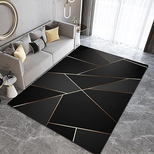 Miniatura 9 de Alfombra de área de mármol rosa, gris y negro, patrón geométrico irregular abstracto, lavable a máquina, lavable a máquina, transpirable, duradera,