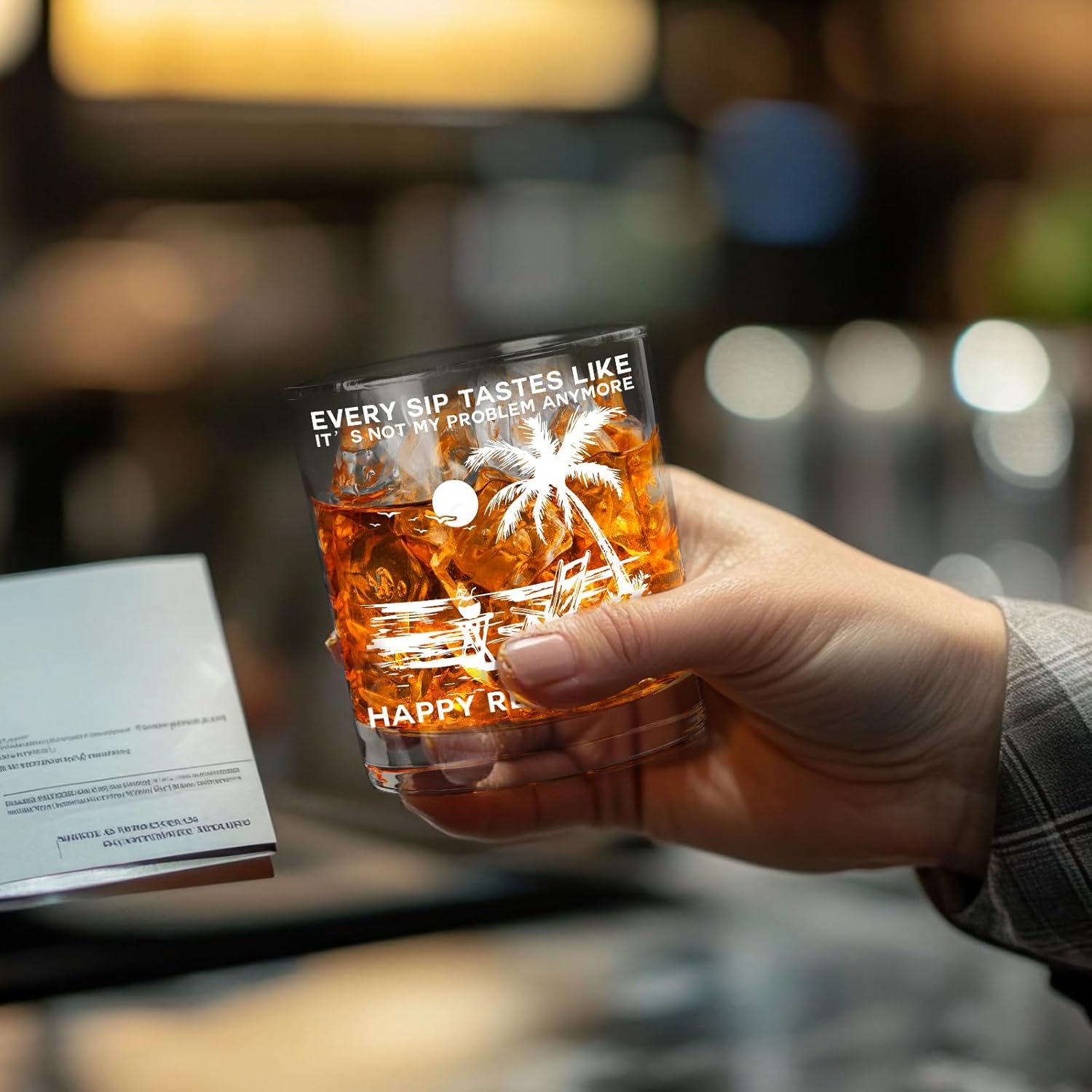 Retirement Whiskey Glass, Funny Happy Retirement Gifts for Men，Retired Old Fashioned Rocks Glasses, Every Sip Tastes Like Its Not My Problem Anymore Whiskey Gifts for Coworker Men Women, 10 Oz - Image 5