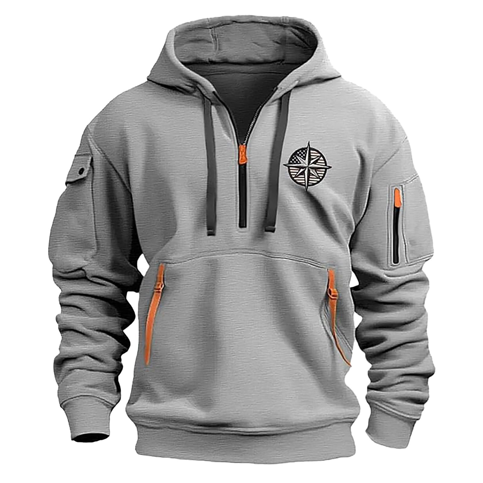 Camisas manga larga de algodón premium estilo sudadera deportiva gris 5
