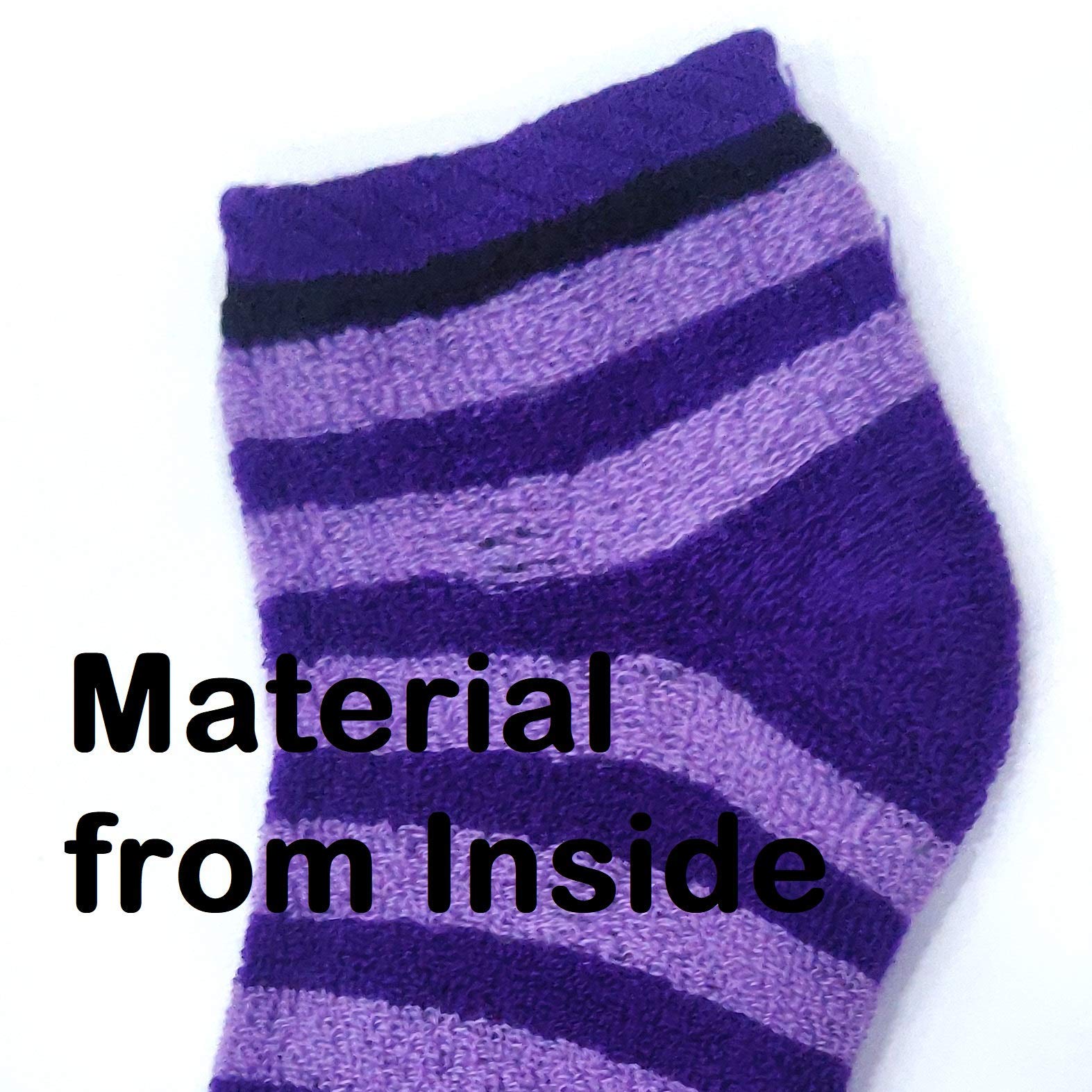 PinKit Women's Ankle Length Towel Thick Woolen Thumb Socks Color- Purple (Pack of 3 Pairs)
