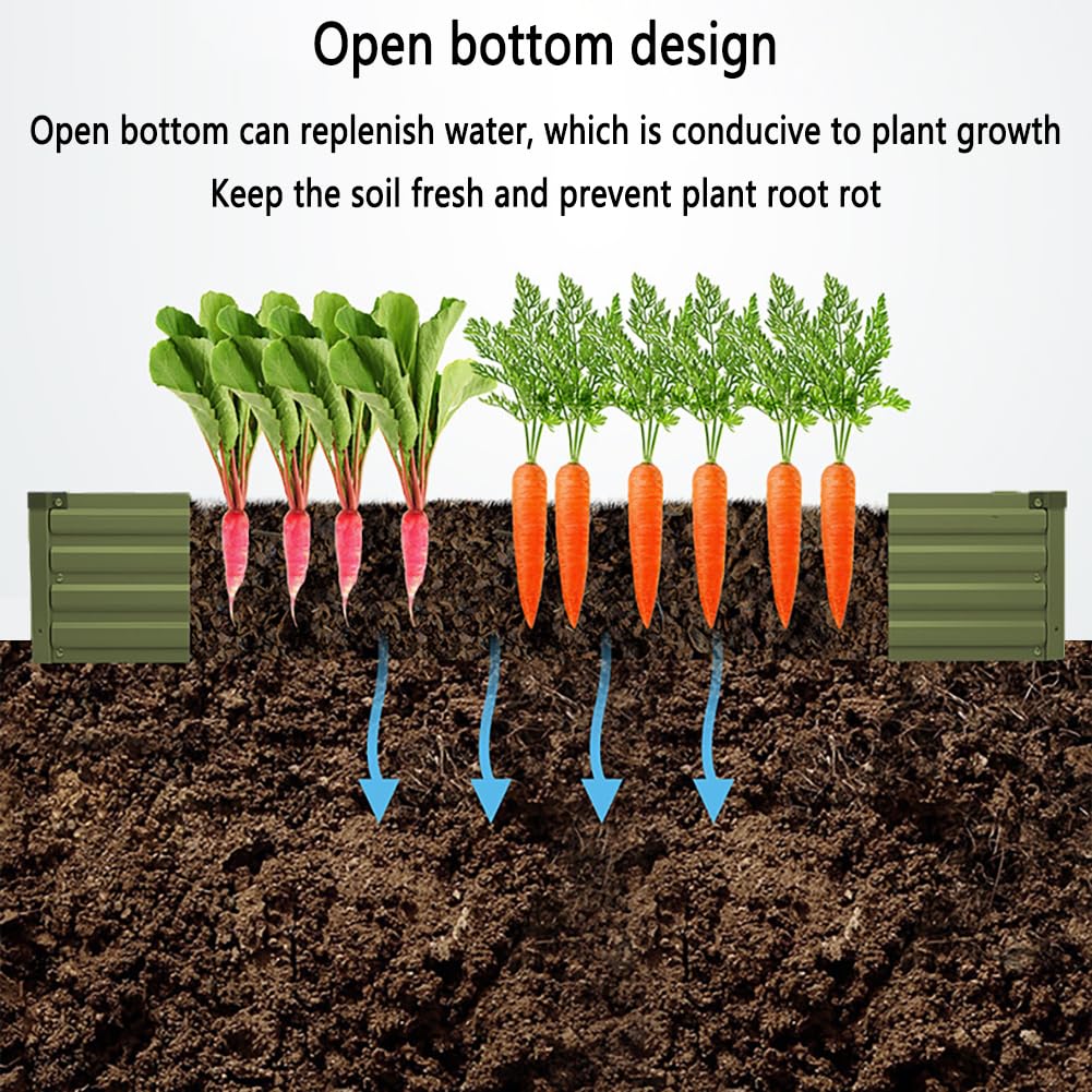 90x60x30cm,Raised Garden Bed, Metall Hochbeet, Garten & Balkon Gemüsebeet, Pflanzwanne, Wetterfestes Stahlblech Hochbeet für Gemüse, Hochbeete-Kit für Blumen, Obst, Gemüse