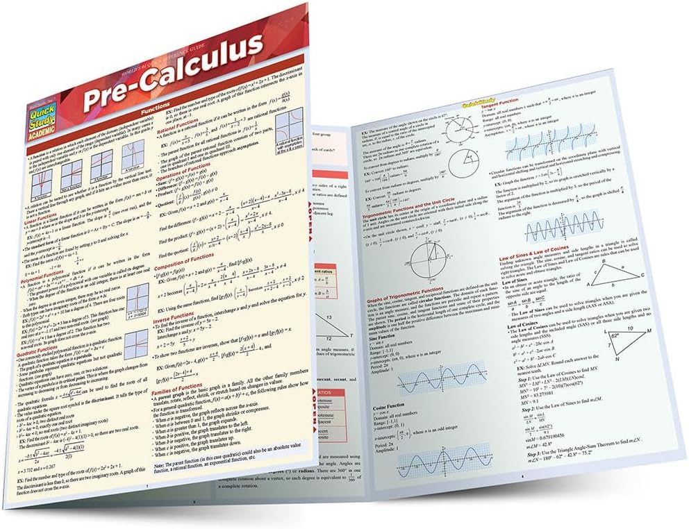 Pre-Calculus: A Quickstudy Reference Guide