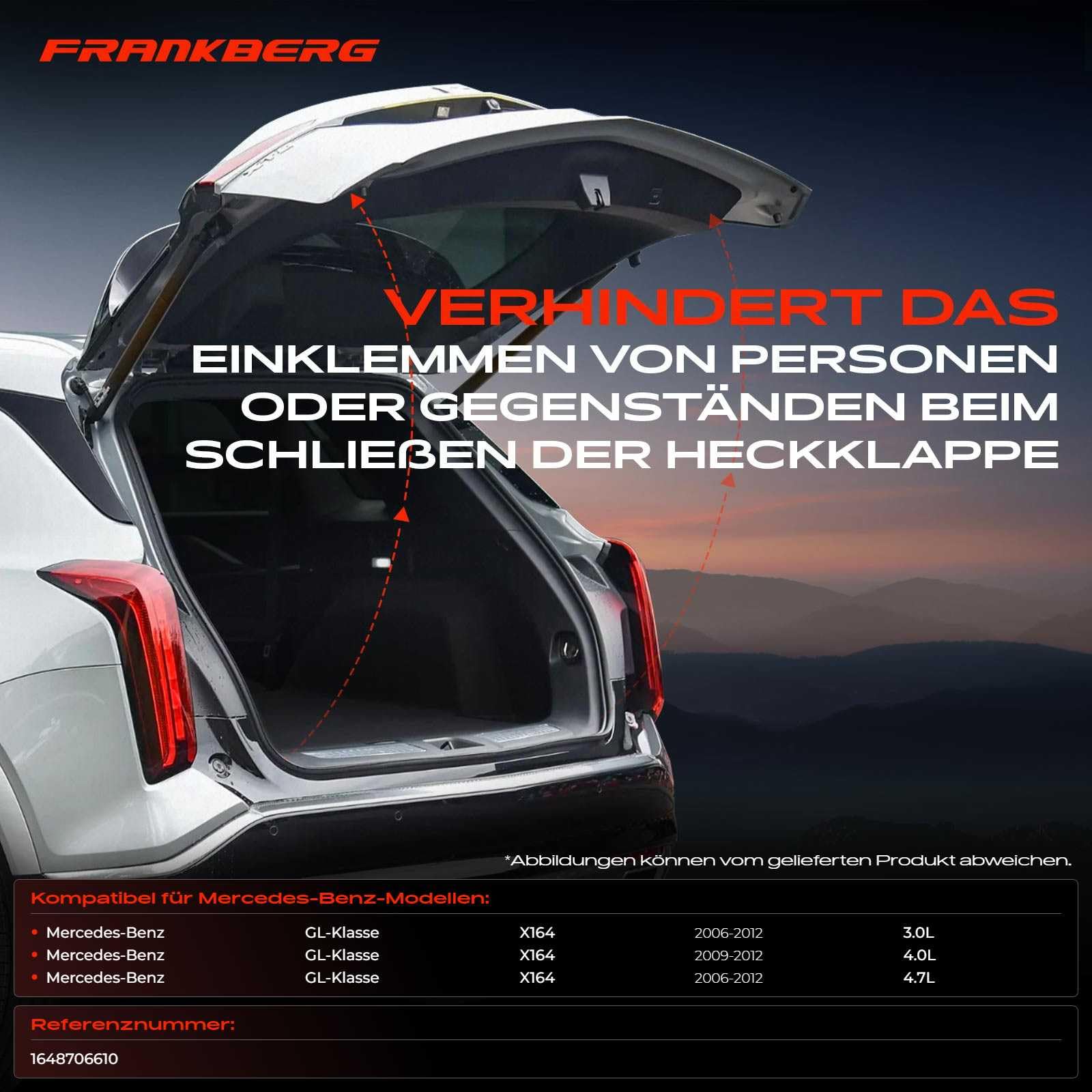 Frankberg 1 x listwa z czujnikami, zestaw naprawczy do kabli tylnych, prawych, kompatybilny z klasą GL X164 3,0L-4,7 l 2006-2012 1648706510