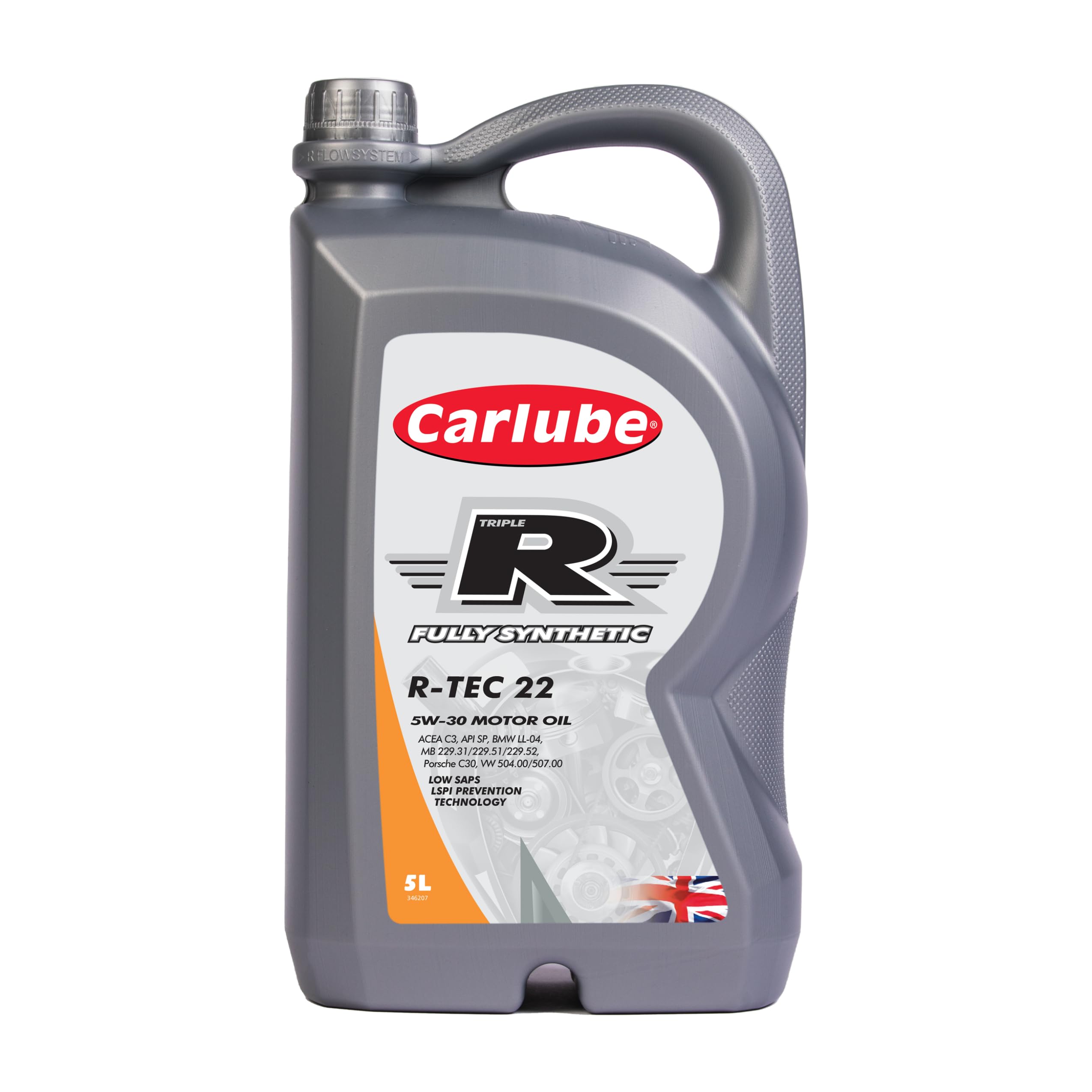 Carlube Triple R 5W-30 VW Aceite Totalmente Sintético R-TEC 22 para Porsche, Volkswagen y BMW, ACEA C3, API SP