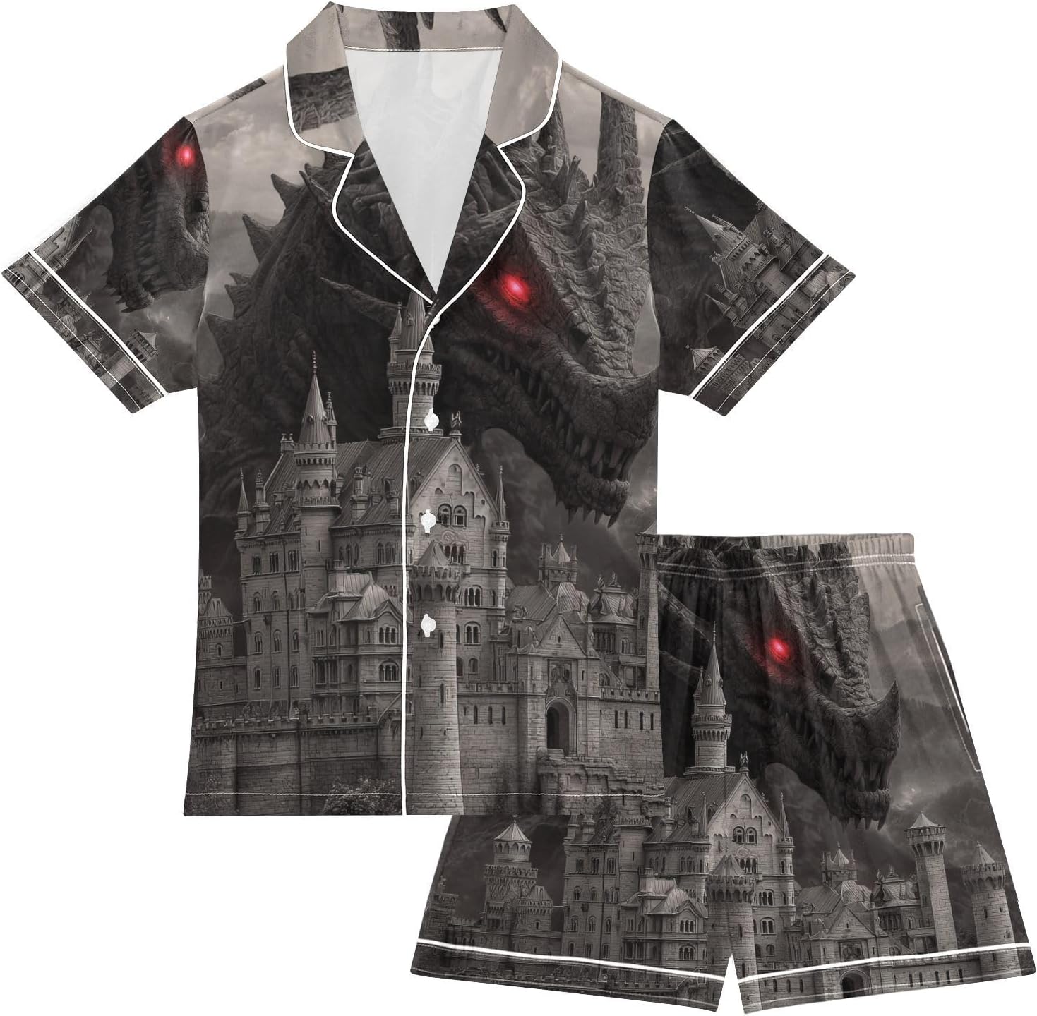 Silk Pajamas Sets Soft Satin 2 Piece Pjs Set Short Sleeve Sleepwear Nightwear
