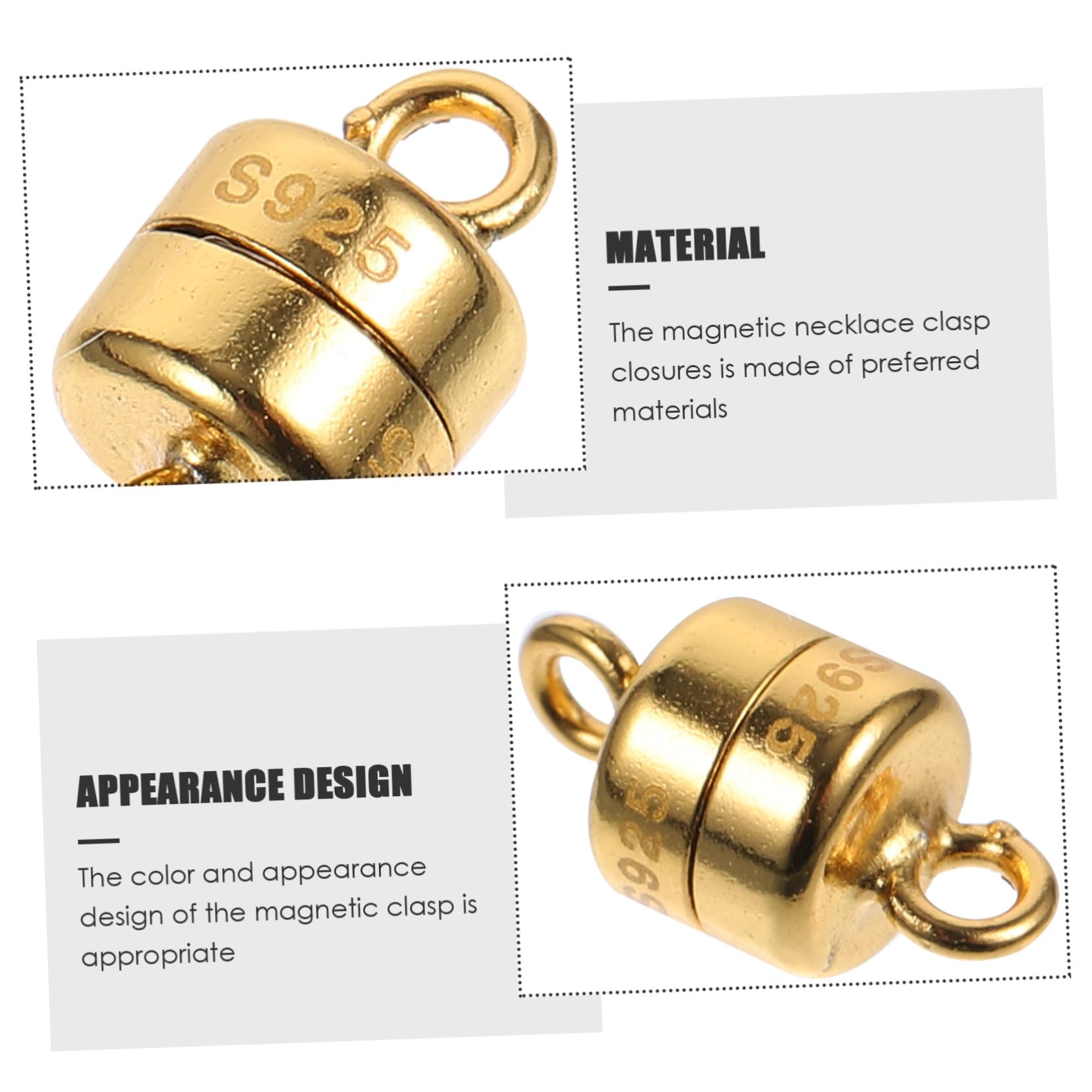 Lurrose 5stücke Magnetverschluss Für Armbänder Schmuckverschluss Mit Magnetischem Design Installieren Und Langlebig Für Kreative Schmuckherstellung Silber-goldene Farbe
