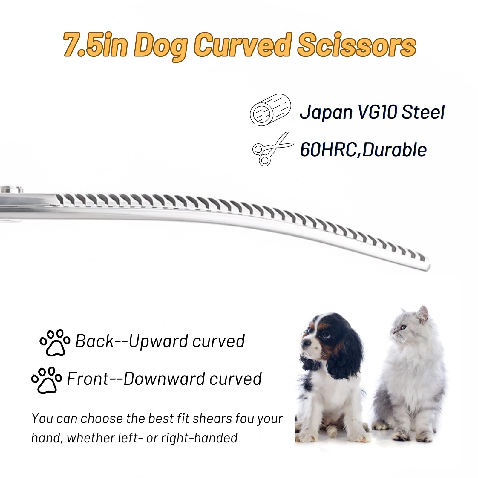 7.5 Zoll Professionelle Haustier gebogene Chunker Schere 25 Grad Biege Sliver High-End Groomers Schere 35 Zähne, Verdünnung Rate 65%