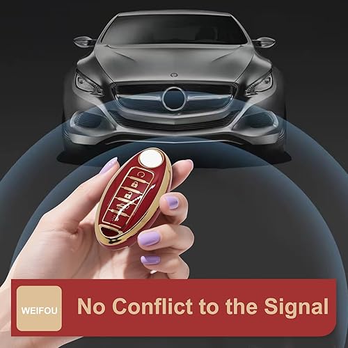 Miniatura 6 de Funda para llavero Nissan de 5 botones, funda inteligente para Altima Rogue Murano Pathfinder, carcasas de llaves con llavero, accesorios de