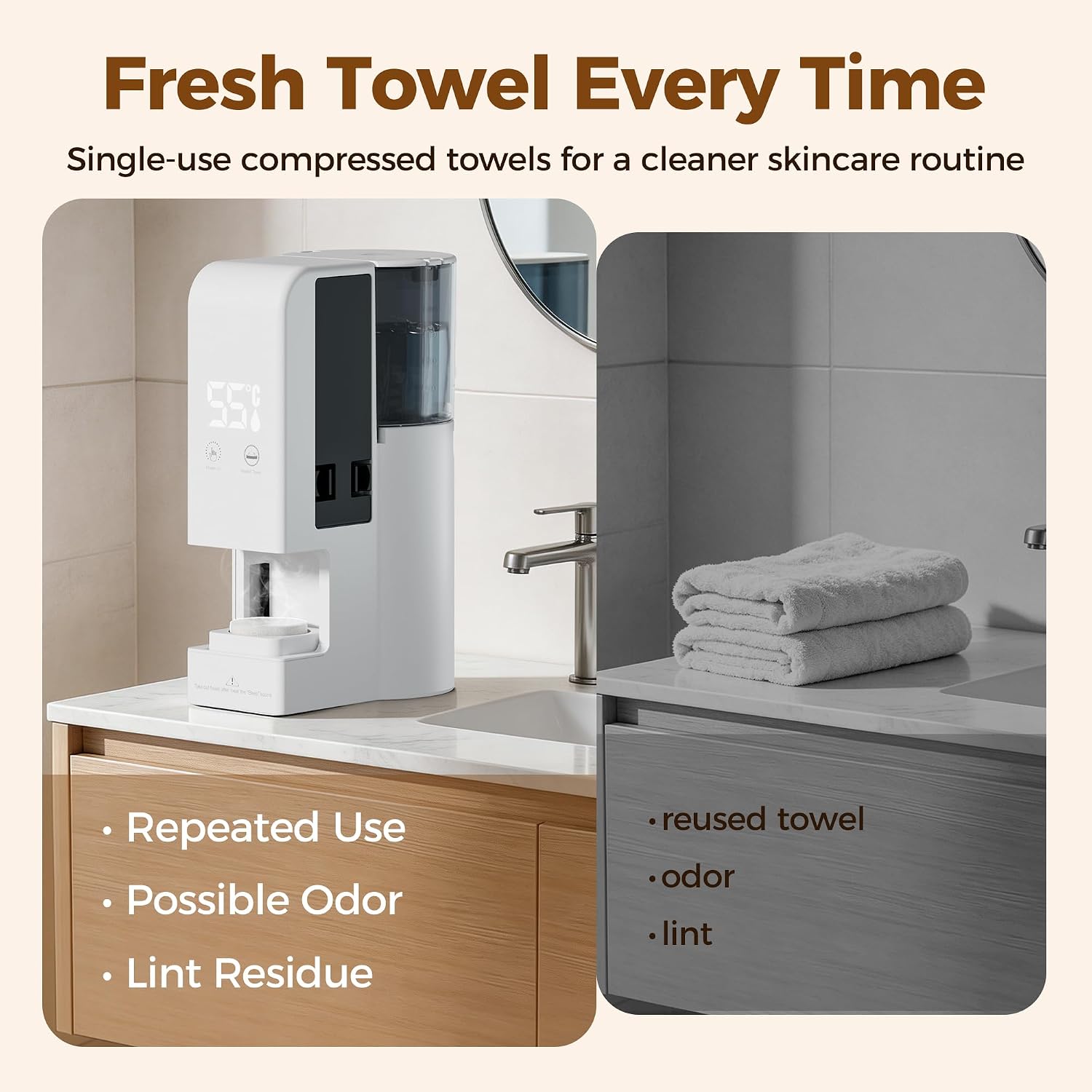 Hot Compressed Towel Dispenser, Towel Warmer for Home Spa Standard