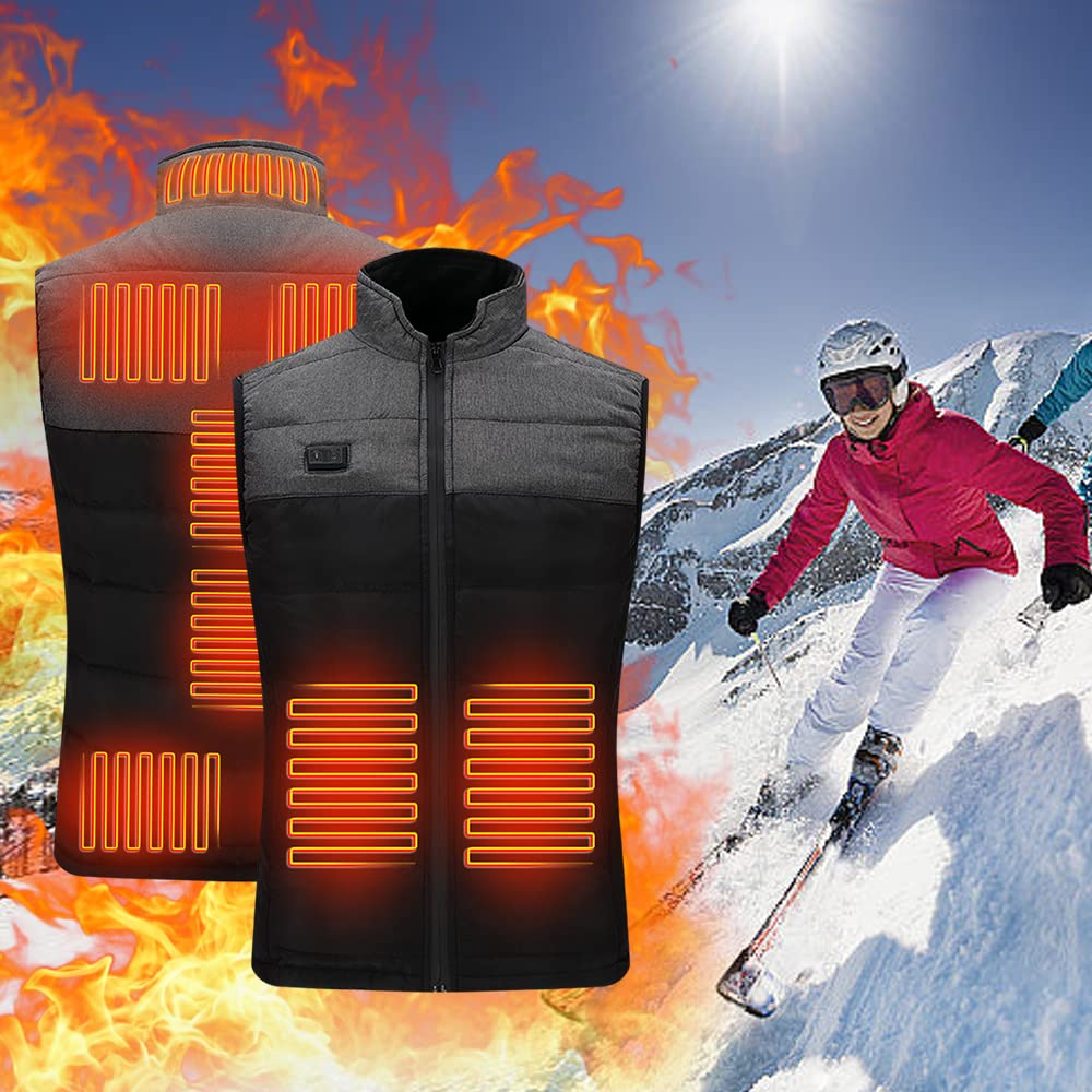 Bseical Chaleco Calefactable Hombre Moto, Chaqueta Calefactable Mujer Invierno, Chaleco Calentador Eléctrico, Chaquetas Con Calefaccion Ropa Camping Térmico