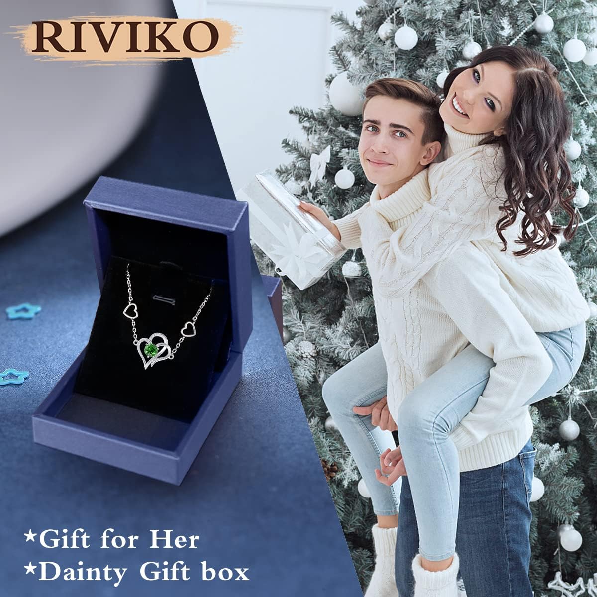 RIVIKO Love Heart Charm Bracelet For Women 925 Sterling Silver With Zirconia Birthstone Bracelets Adjustable Link for Mother Wife Sister Birthday Christmas Day Anniversary Jewelry Gift