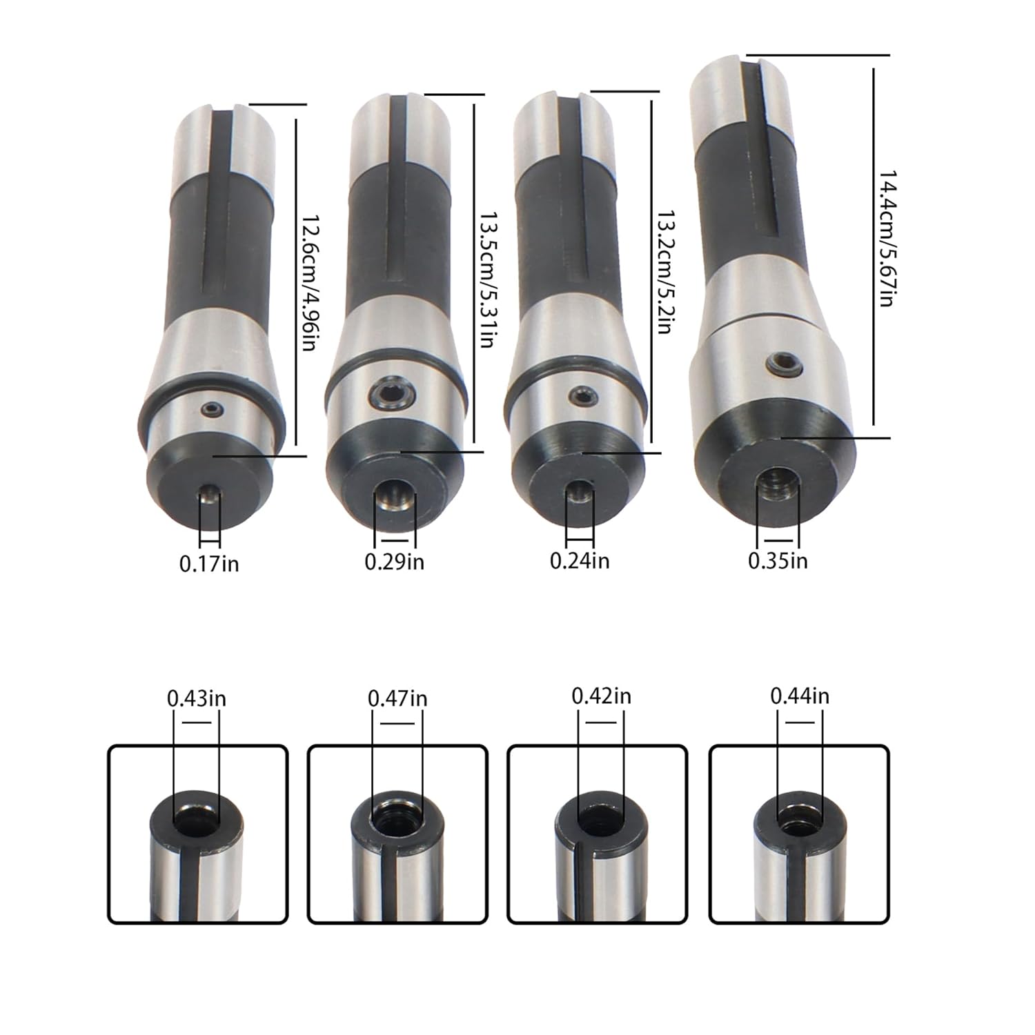 8 PCS Precision R8 End Mill Tool Holder Set (3/16"-1") for Milling Machine