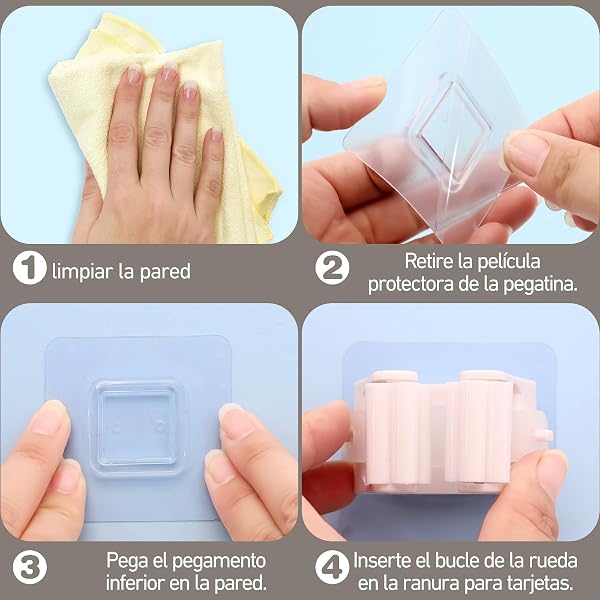 XIANGLONGY 10 Piezas Soporte Escobas Pared, Colgador Escoba y Fregonas Sin Perforar, Adhesivos Ganchos para Colgar Escobas, Organizador Soporte de Escobas para Baño Cocina Comedor Garaje - 3