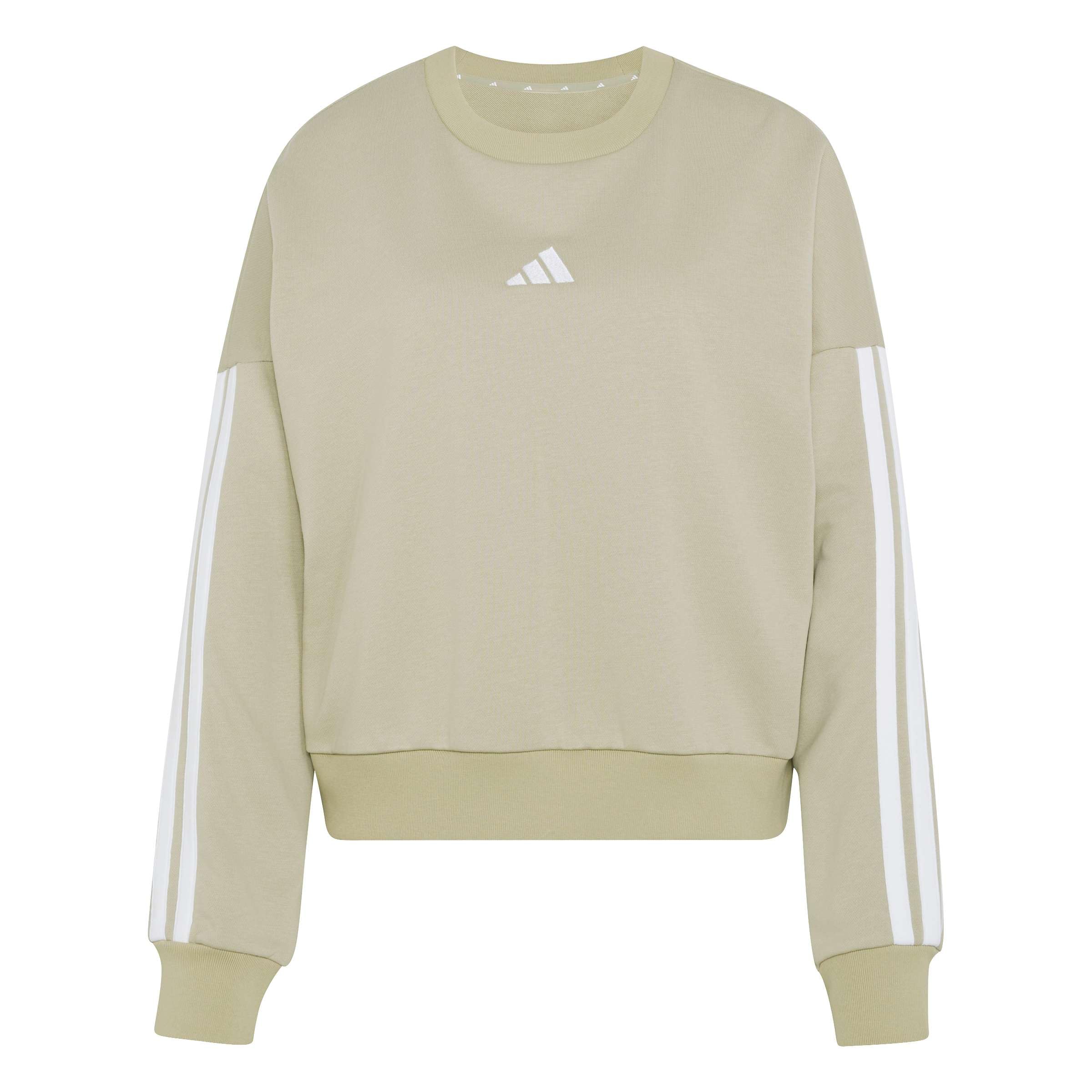adidas dames ESSENTIALS 3-STRIPES FRENCH TERRY SWEATSHIRT, Wonder Cargo/white, S