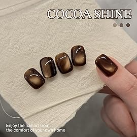 GAOY Jelly Brown Cat Eye Gel Nail Polish, 16ml Glitter Holographic Nail Polish with Magnet, Reflective Translucent UV Gel, 3092 Cocoa Shine