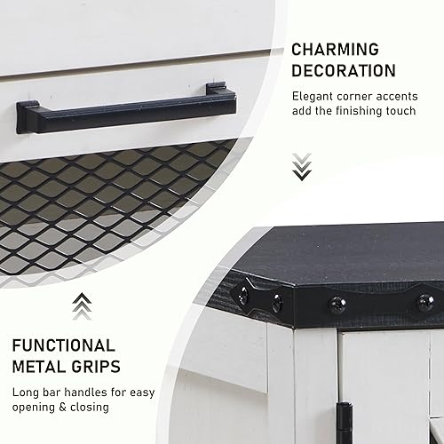 Miniatura 6 de JXQTLINGMU Armario de zapatos con 2 cajones abatibles, armario de almacenamiento de zapatos de granja con puertas de malla y estantes ajustables,