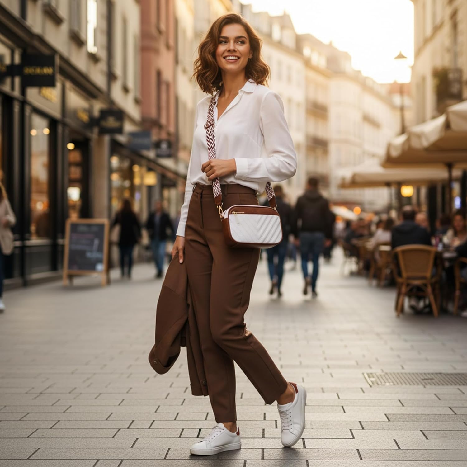 Crossbody Bags for Women Triple Zip Vegan Leather Camera Purses Small Shoulder Handbags with Wide Strap