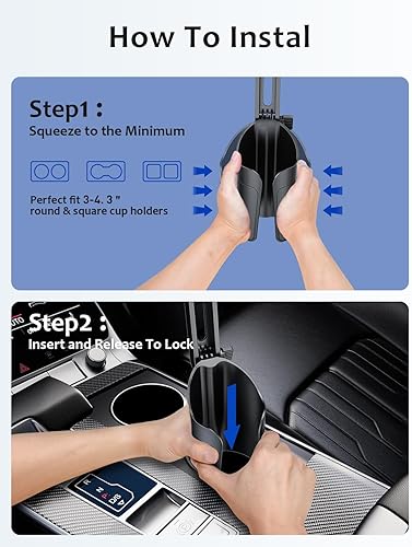 Miniatura 6 de Soporte para portavasos de automóvil apto para botellas Expansor de soporte de vasos para teléfonos celulares con brazo ajustable de altura para