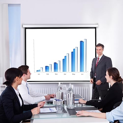 Miniatura 8 de SUPER DEAL Pantalla de proyección HD 43 de 72 pulgadas, proyector portátil antiarrugas, pantalla de película, manual desplegable para cine en casa,