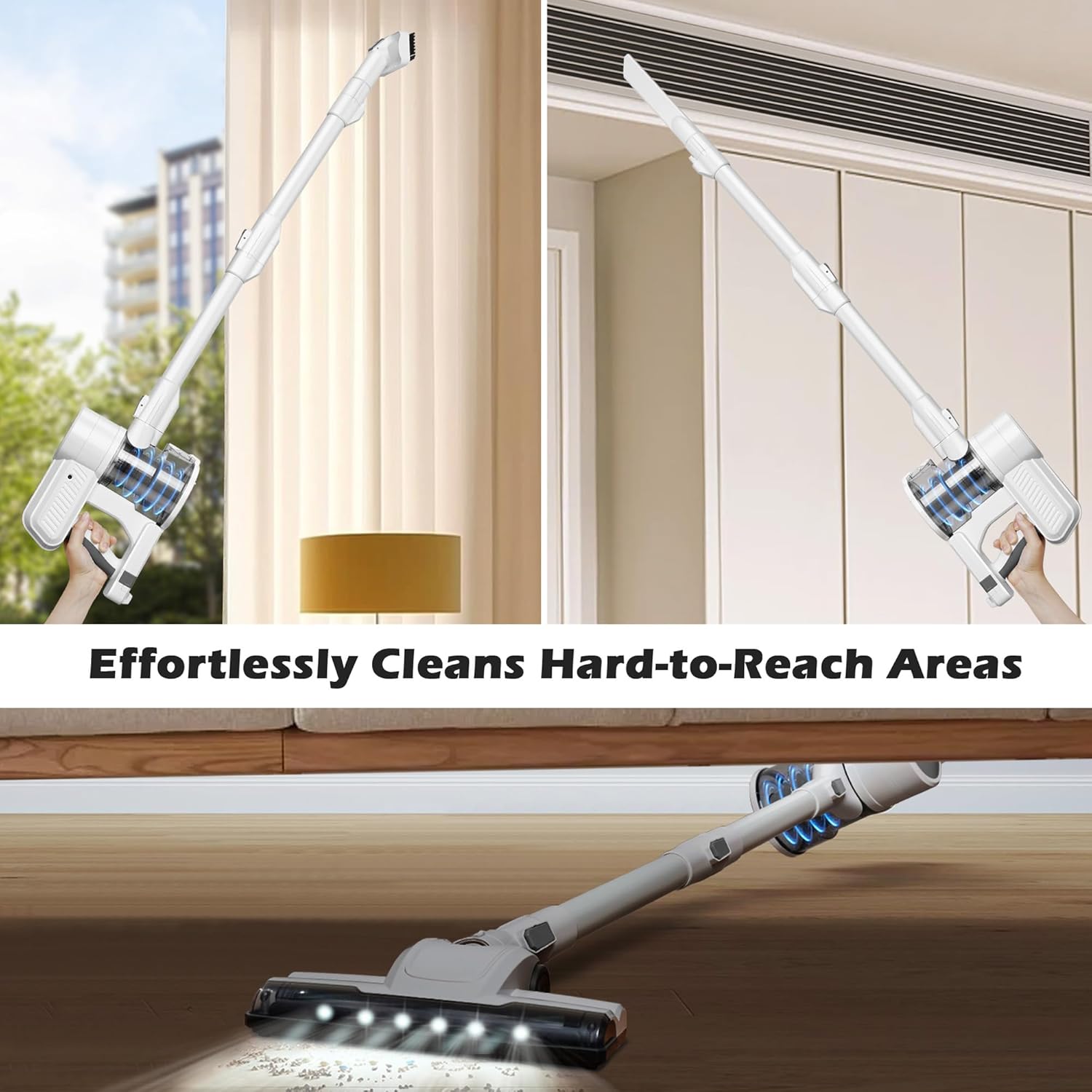 PURKINN B8 Cordless Vacuum, 200W Brushless Motor & 28000Pa Suction, 3-Mode for Carpet & Hard Floor, Lightweight Stick Handheld Vacuum Cleaner for Home and Car