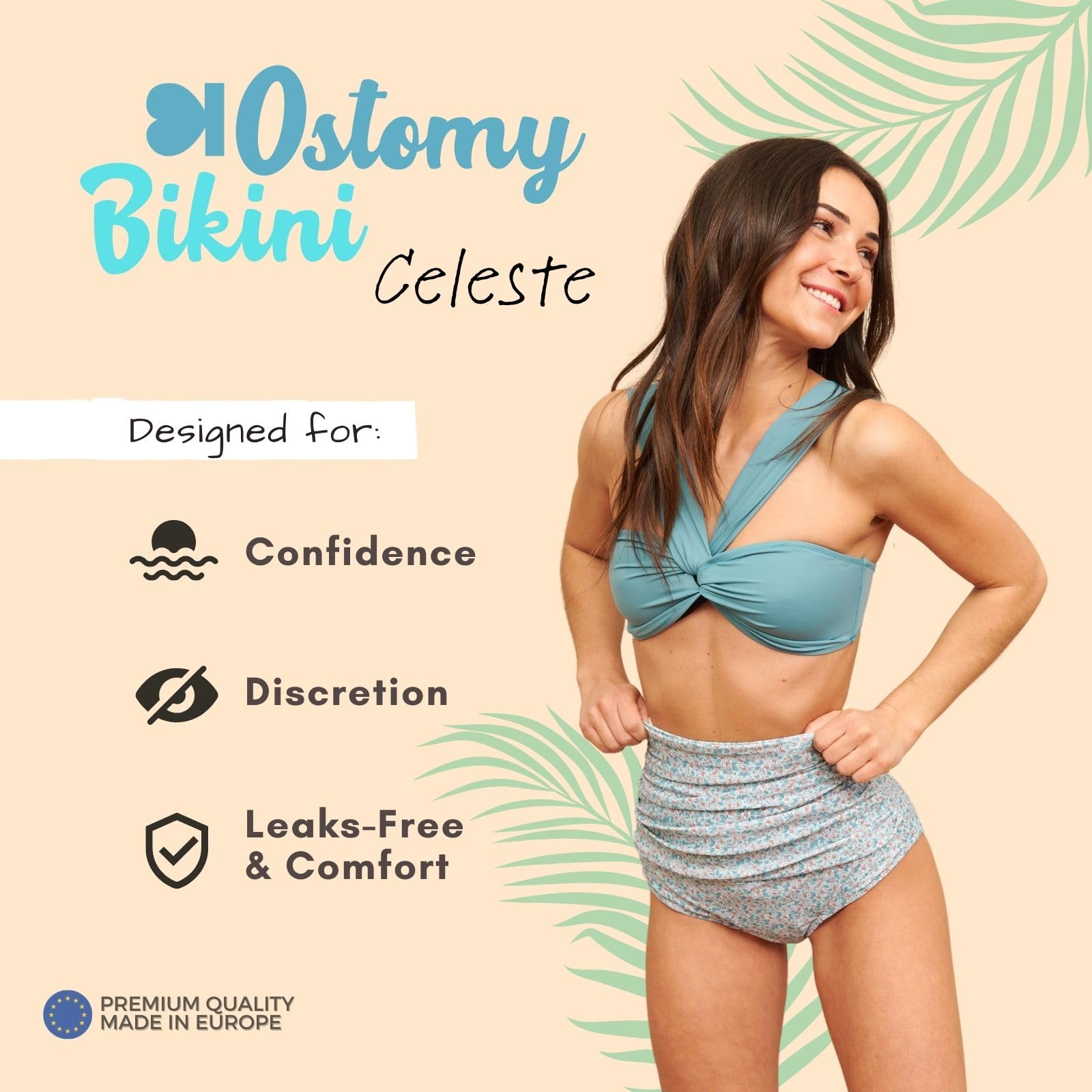 SIIL Ostomy Bag Covers for Women - Swimwear - Colostomy bag covers - Compatible W/all Ostomy bags - Made in Europe (XXL)