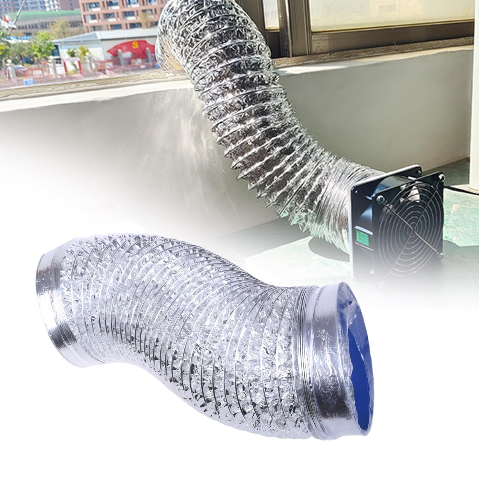 Aluminum Hose Inner Diameter 6inch Flexible 1.5/3Meter Pipe Ventilation Ducting Vent Hose Dryer Vent