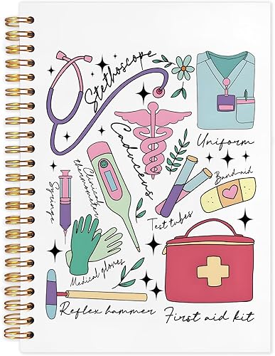 NATSUNO Nurse Spiral Notebook Journal 5.5x8.3in, Nursing Appreciation Gifts Note