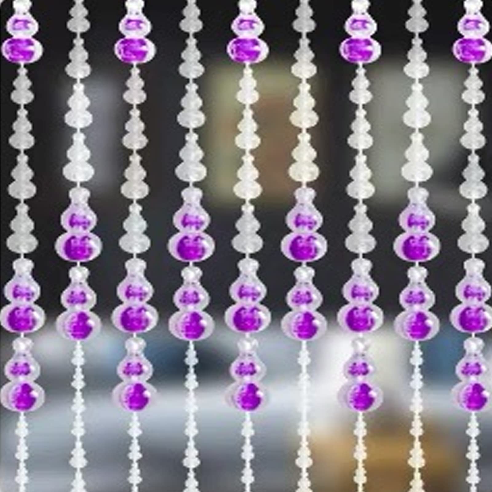 Rideaux Perlés pour Cloison en Cristal de Verre Violet Haut de Gamme