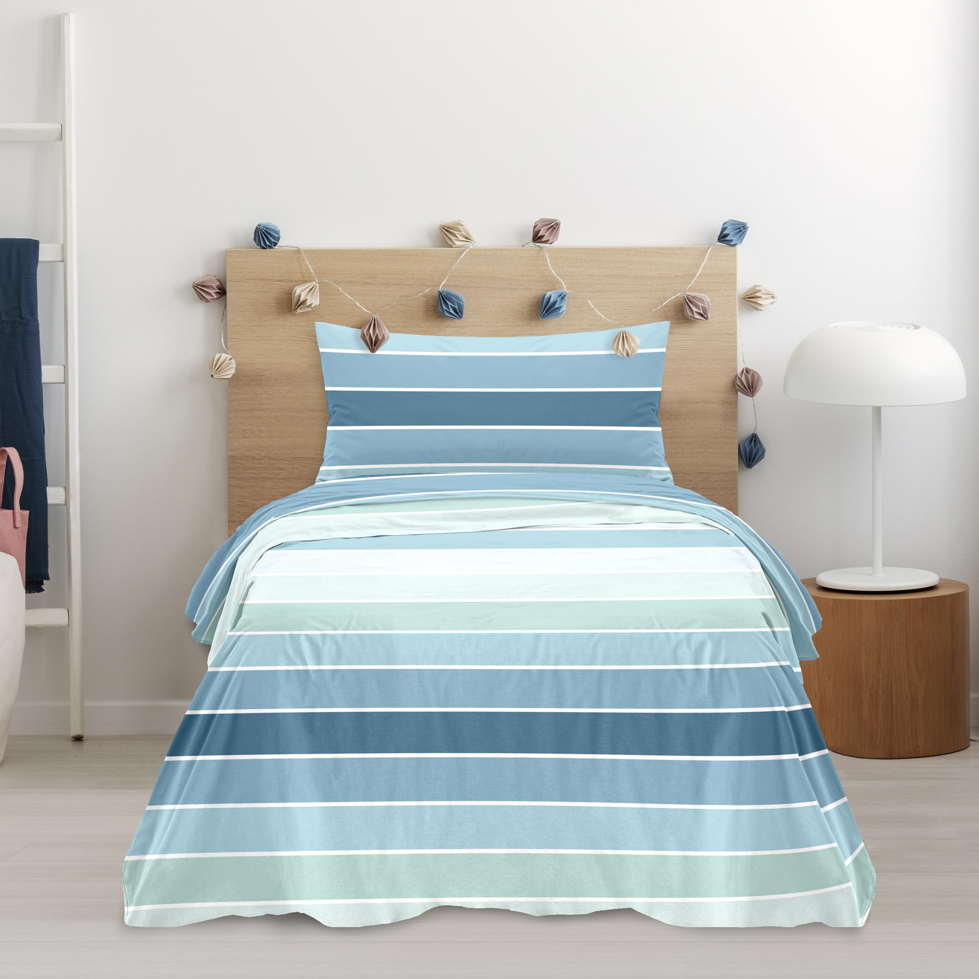 Ruggeri - Set Lenzuola - Singolo - Made in Italy - 100% Puro Cotone - Collezione Essential (Righe)