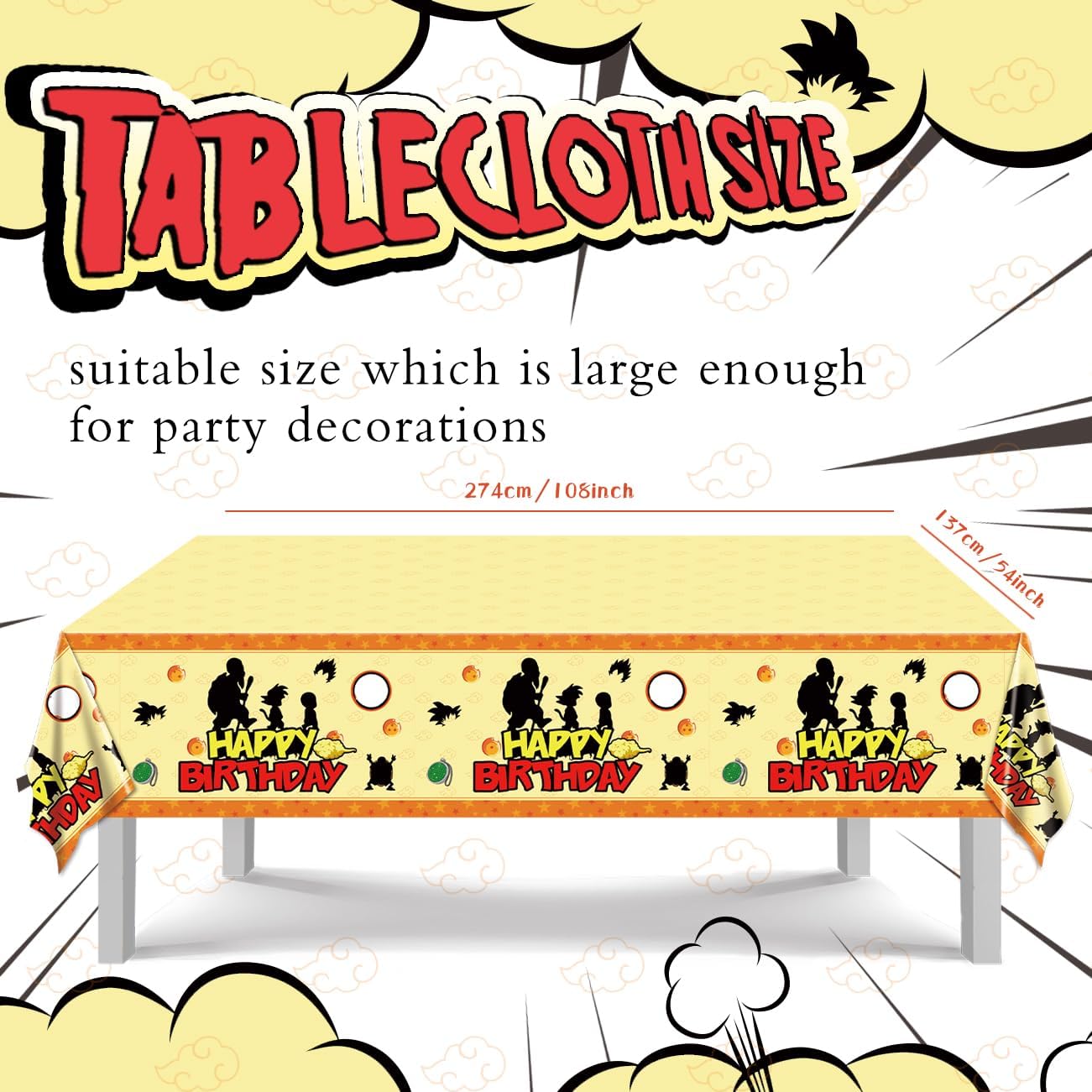 Birthday Party Decorations for Boys Anime Theme Birthday Decorations Includes Plates and Napkins Cups Tablecloth Balloons Happy Birthday Banner for Kids Birthday Party Supplies