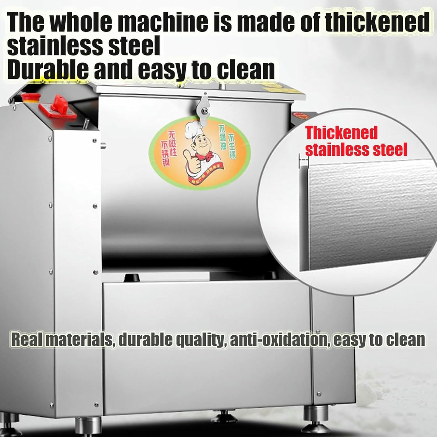 Commercial Kneader, Professional Flour Kneader With A Capacity Of 5 Kg To Make Pasta, Noodles And Pizza, 30 -Minute Timer, 5 Kg Stainless Steel Kneader