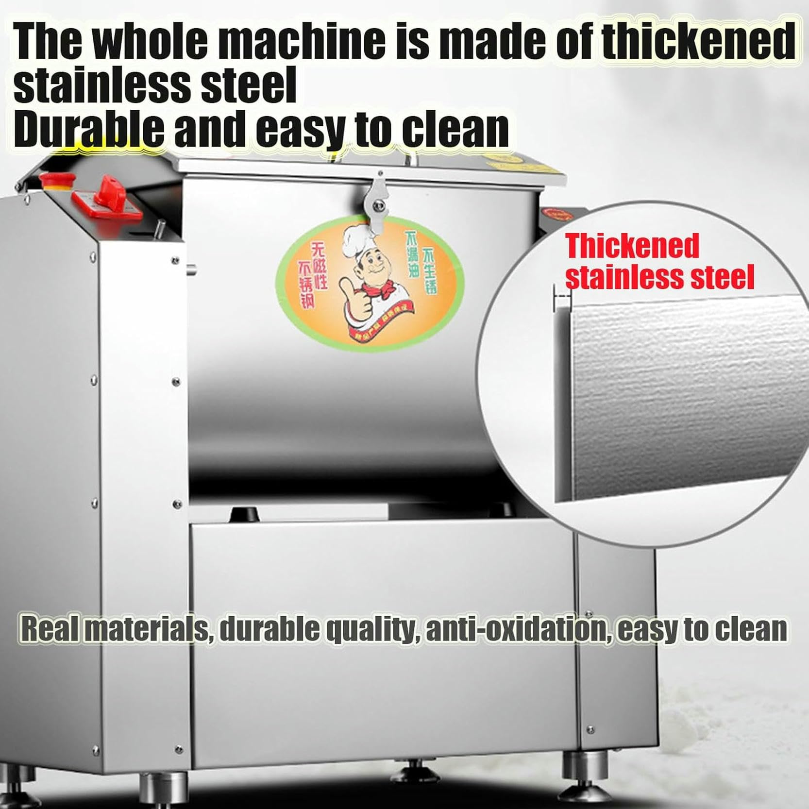 Blender Di Farina Professionale 7 Kg Di Capacità Di Pasta Per Pasta Per Pasta Per Miscelatore In Acciaio Inossidabile Mixer Alimentare Commerciale Versatile, Utilizzato In Panetterie, Ristoranti,