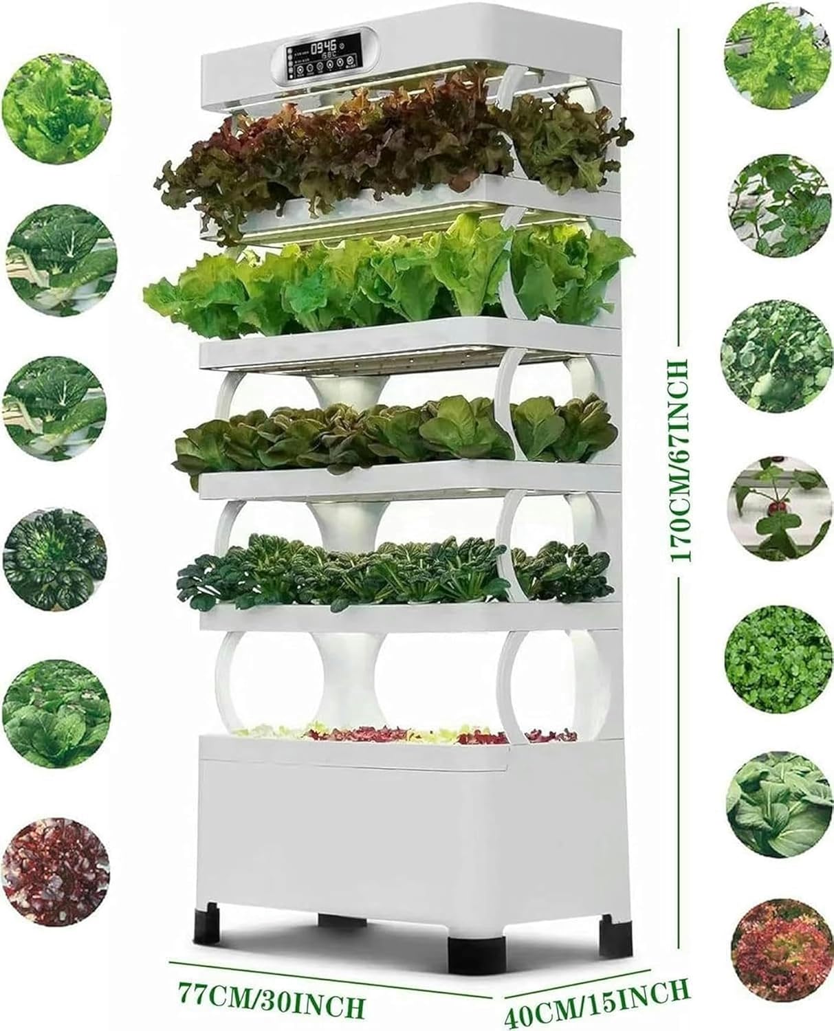 Hydroponics Growing System Tower Hydroponics Growing System Large, Garden Gift, White, with Sponges, 160Pcs Planting Baskets, Watering Can/1pc