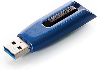 Verbatim Store 'n’ Go V3 Max pamięć USB 32 GB – USB 3.0, prędkość transferu do 300 Mbit/s, mechanizm przesuwny, niebieski
