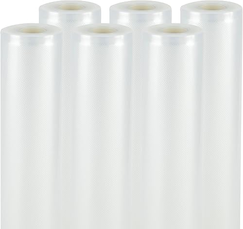 Miniatura 5 de NESCO Rollos de bolsas selladoras al vacío, paquete de 6 rollos de 11 pulgadas x 20 pies, sin BPA, para congelador, al vacío, apto para microondas,