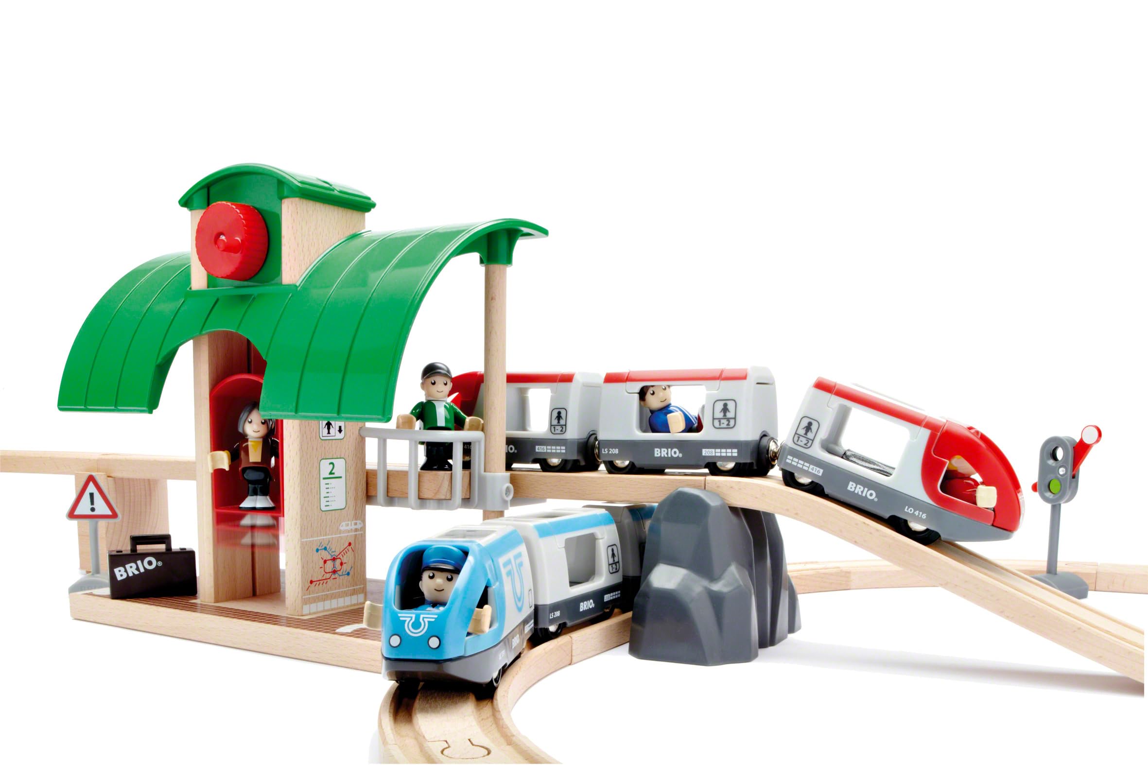 Brio World - 33512 - Circuit Plateforme Voyageurs - Coffret Complet de 42 pièces - Circuit de Train en Bois sur 2 Niveaux - Jouet Mixte à partir de 3 Ans
