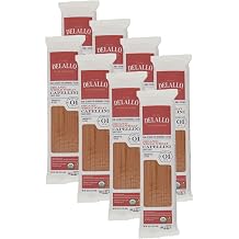 DeLallo Whole Wheat Capellini Pasta, 1 Pound Bag, 8 Pack, Authentic Angel Hair Noodles, 100% Durum Wheat, Made in Italy