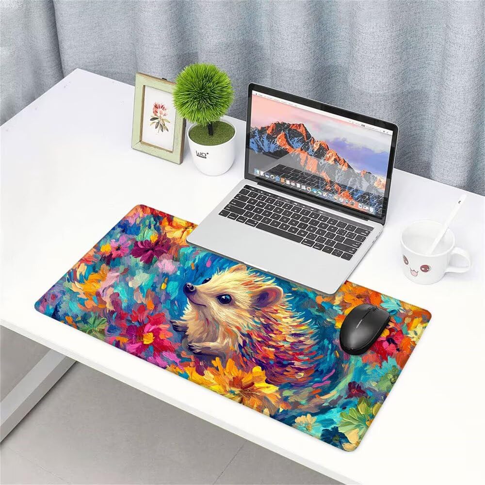 Kolorowa podkładka pod mysz XXL akcesoria do gier podkładka na biurko duża podkładka pod mysz i klawiaturę kręcone akcesoria PC 1400 x 600 x 3 mm mata biurkowa, wodoodporna i antypoślizgowa gumowa
