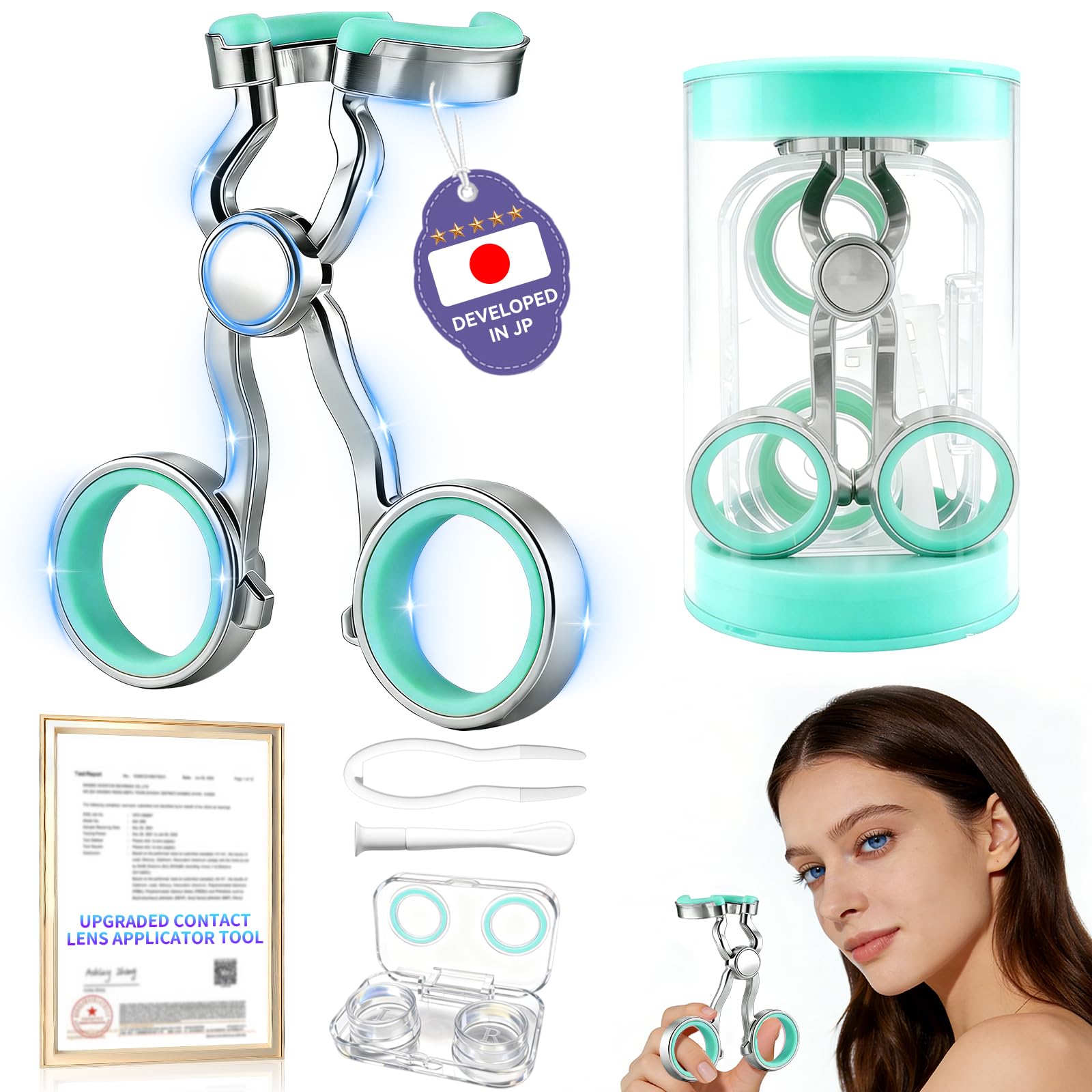 2026 Upgraded Contact Lens Applicator Tool 【3-Step Easy Wear】