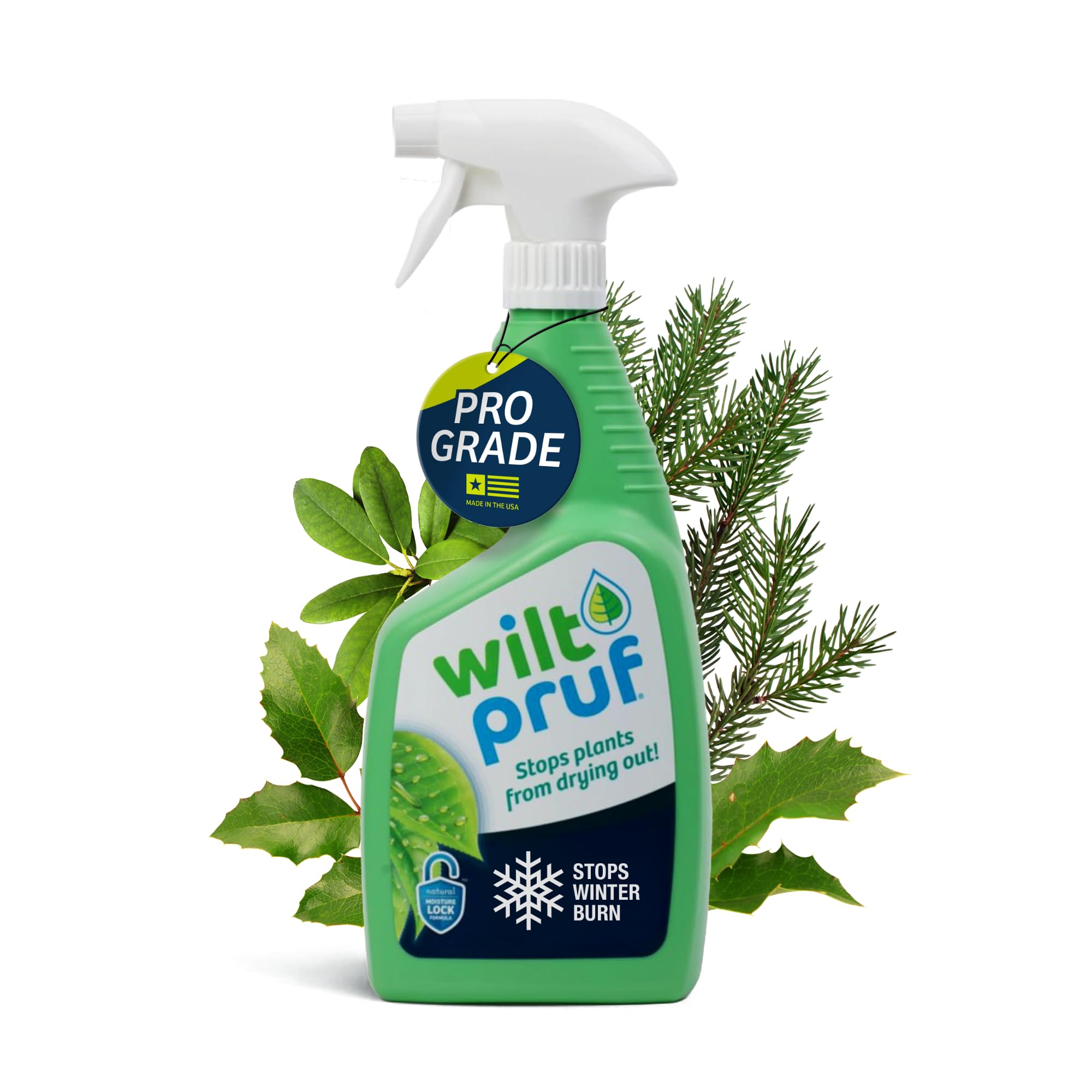 Wilt-Pruf® Original Winter Plant Protection | Ready-to-Spray | Maximum Strength Against Winter Burn/Damage | Replaces Burlap | Preserves Christmas Trees, Wreaths, Garland | Lasts up to 4 Mos | 32 oz