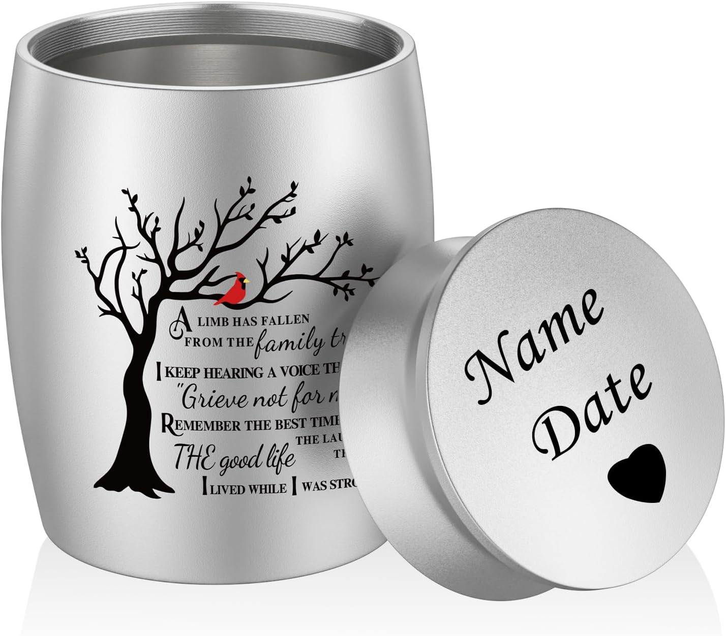 SOITIS Engraving Urns for Human Ashes 2.76 Inches Aluminum Small Urns for Human Ashes Keepsake, Mini Urn for Human Ashes Memorial Cremation Urns for Human Ashes-Tree of Life Funeral Keepsake Urn
