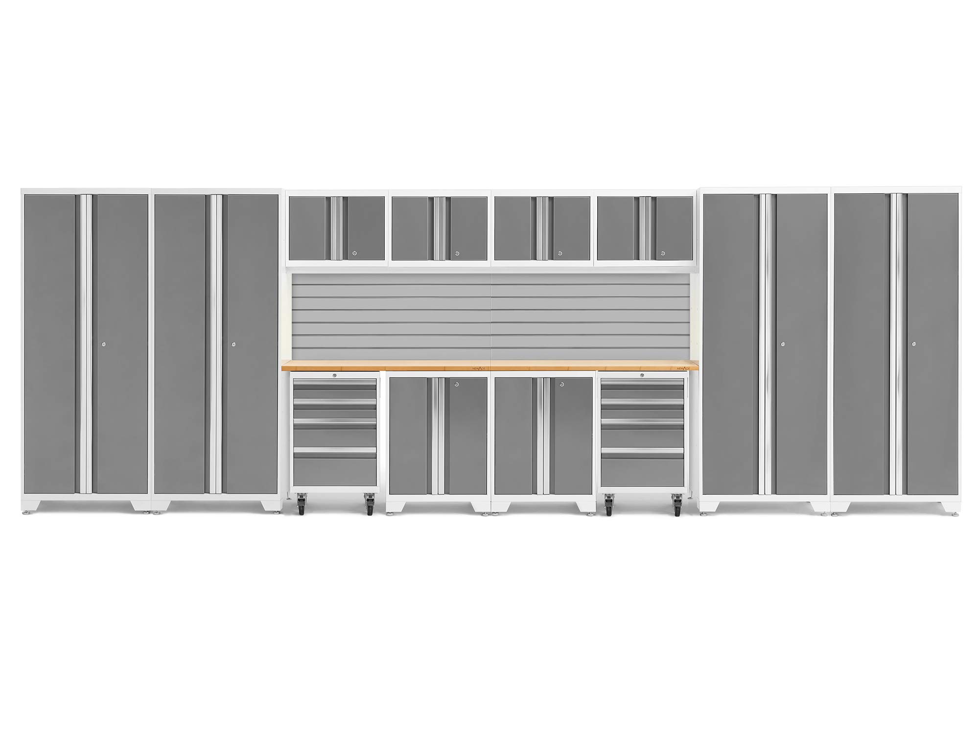 NewAge Products Bold Series White 14 Piece Set, Garage Cabinets, 56996