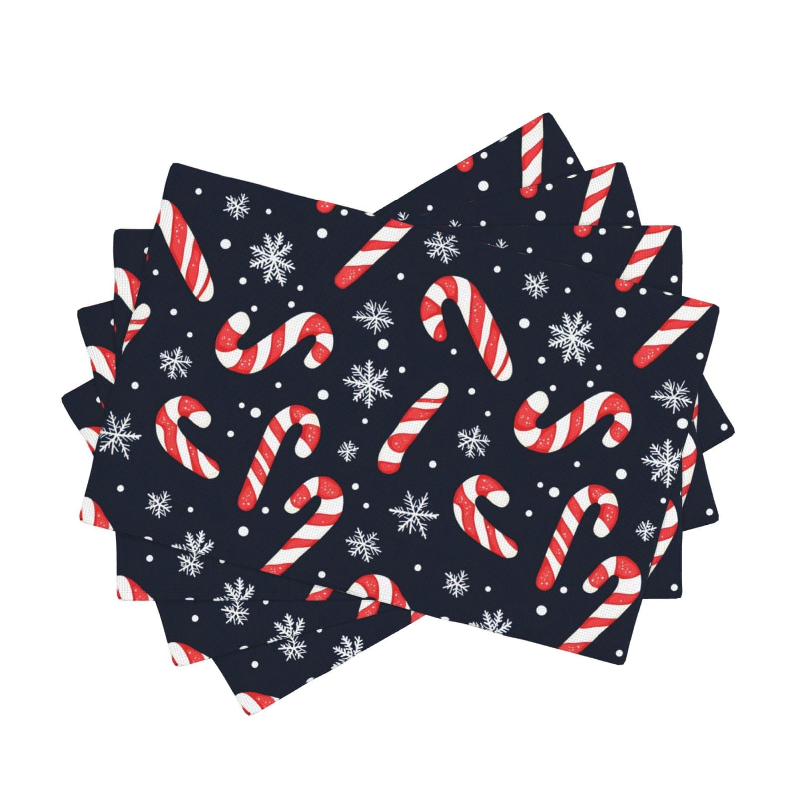Sets de table lavables anti-tache en faux lin avec motifs de Noël festifs lot de 4