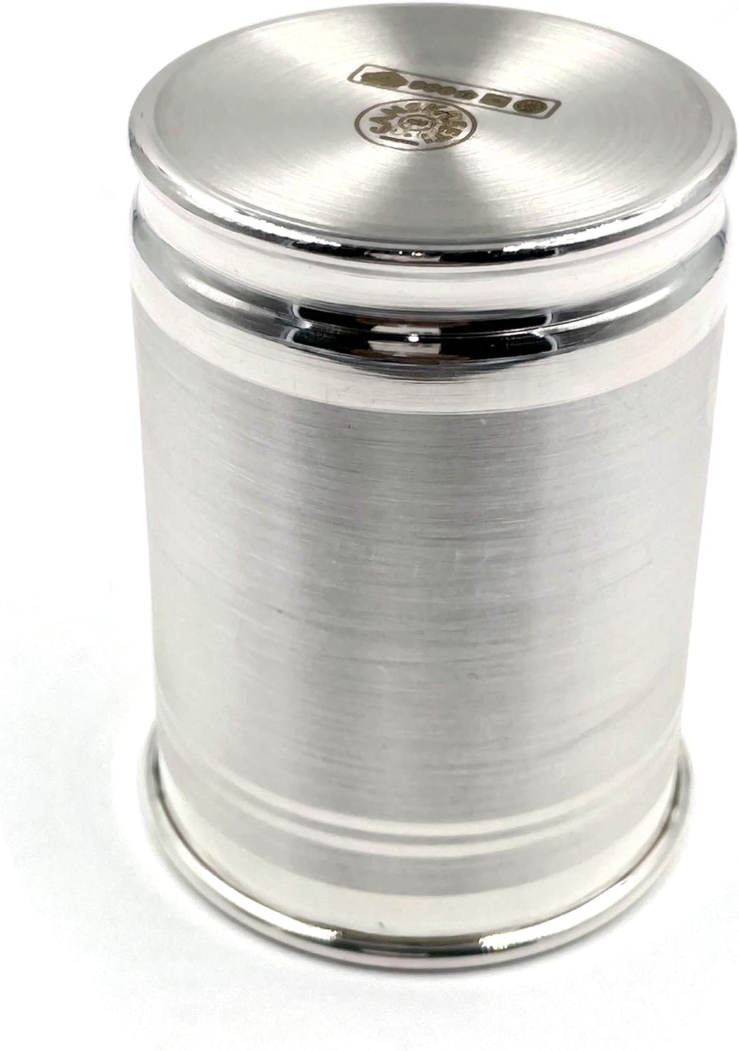 999 Pure Silver Hallmarked Glass - Style#03 (Glass 3.0 inch- 50 grams)