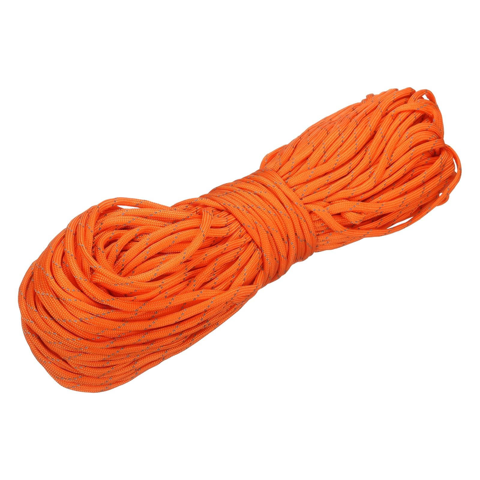 sourcing map 4mm Paracord Rope, 151ft/46m 7 Strand Heavy Duty Camping Rope Braided Polypropylene Ropes, Lightweight Tie-Downs Utility Cord for Marine, Indoor & Outdoor, Orange