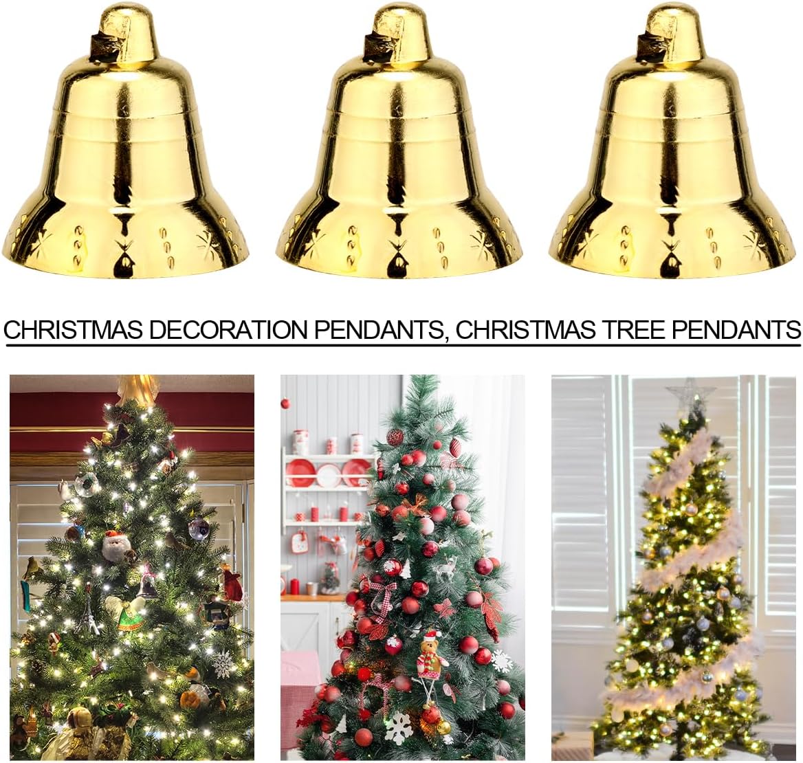 TOYANDONA Plastic Jingle Bells 50Pcs 2.5cm Golden Jingle Bells Craft Bells Christmas Bells Ornaments DIY Wind Chimes Bells for Xmas Tree Wreath Christmas Decoration Xmas Hanging Decoration
