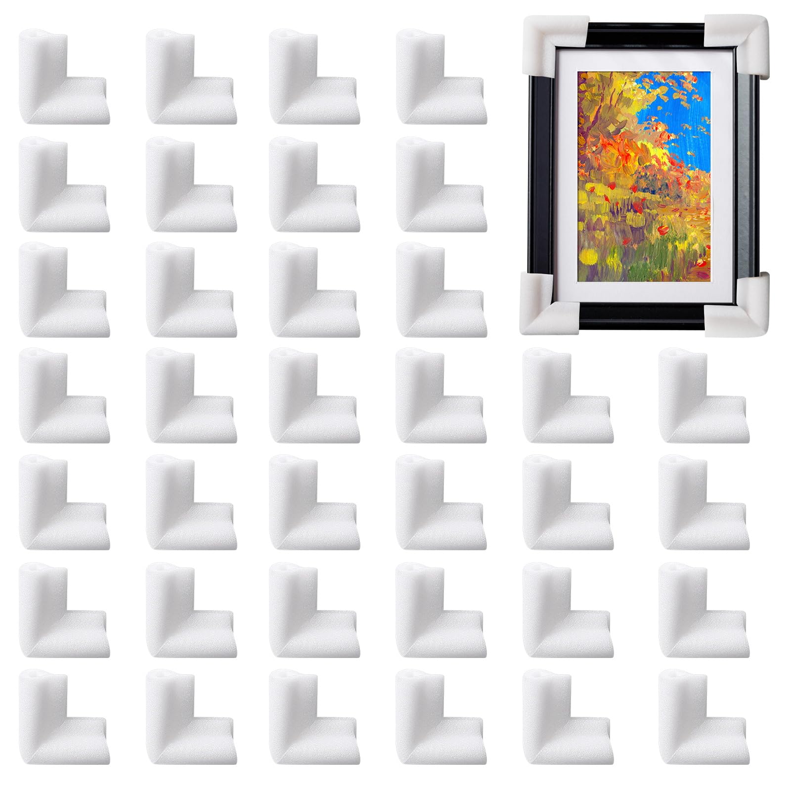 36 Pcs Thickened Foam Corner Protectors for TV,Picture,and Mirror Frames,moving supplies and packing materials for picture boxes,shipping supplies for
